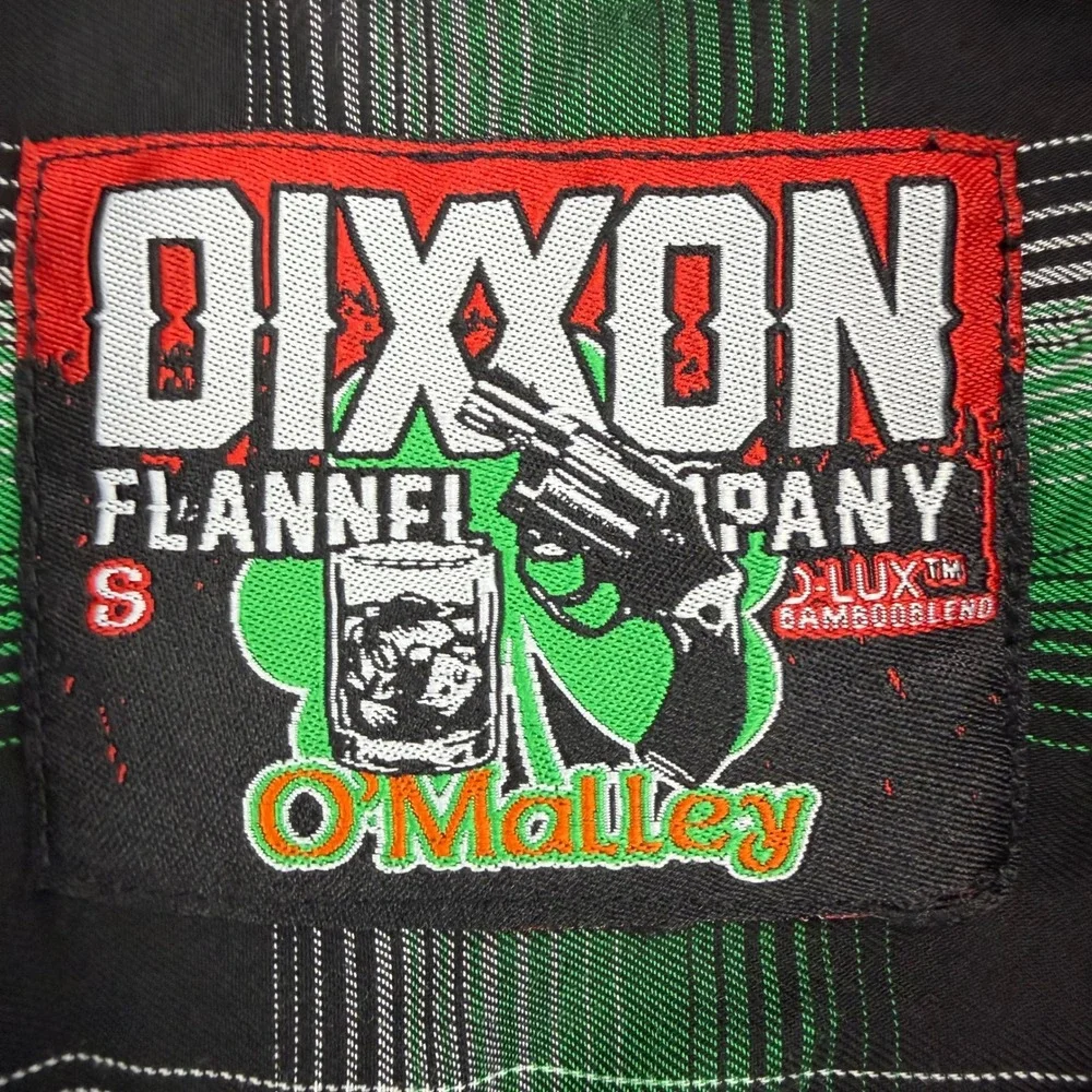 Dixxon Flannel O Malley Kids Small Green Black Plaid Short Sleeve Button Shirt